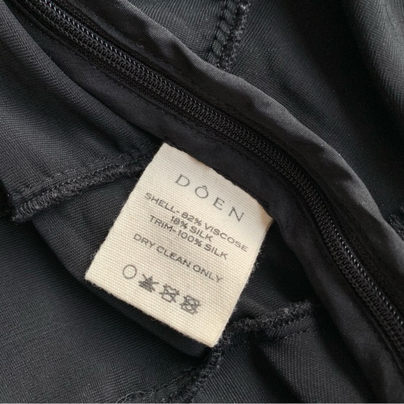 Doen Alondra Velvet V Neck Flare Peplum Long Sleeve Blouse Top Black - Picture 11 of 11